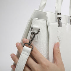 Rosvovo White Crossbody Purse for Women | Elegant Small White Handbag, Silver Hardware