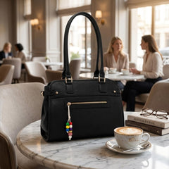 Rosvovo Leather Tote Bags | Minimalist East West Shoulder Bag, Women, Luxury Handbag, Professional, Daily Use