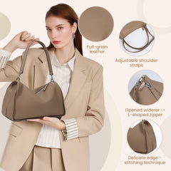 Rosvovo Genuine Leather Purses for Women, Real Leather Women's Shoulder bag Handbag Crossbody Bag Hoho bag