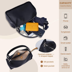 Rosvovo Genuine Leather Purses for Women, Real Leather Women's Shoulder bag Handbag Crossbody Bag Hoho bag