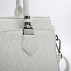 Rosvovo White Crossbody Purse for Women | Elegant Small White Handbag, Silver Hardware