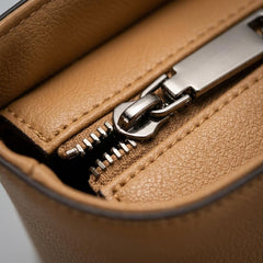 Rosvovo Large Tote Bag for Women, Stylish Leather-like Shoulder Purse with Zipper Closure and Bottom Studs, Tan