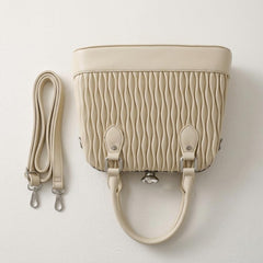 Rosvovo Mini Top Handle Crossbody Bag for Women | Woven Leather Texture Small Handbag, Designer Style Shoulder Bag