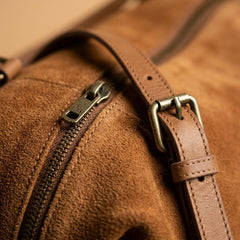 Rosvovo Premium Suede Leather Crossbody Purse for Women, Small Shoulder Bag with Adjustable Strap, Classic Brown Hobo Handbag
