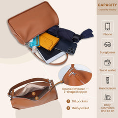 Rosvovo Genuine Leather Purses for Women, Real Leather Women's Shoulder bag Handbag Crossbody Bag Hoho bag