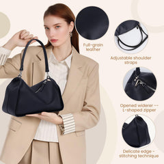 Rosvovo Genuine Leather Purses for Women, Real Leather Women's Shoulder bag Handbag Crossbody Bag Hoho bag