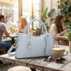 Rosvovo Crossbody Satchel Handbag - Light Blue Western Style Purse for Women, Versatile Blue Pocketbook for Daily Use & Festivals