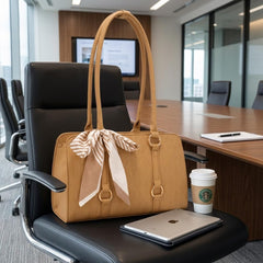 Rosvovo Brown Work Bag for Women | Large Tote Bag, Water Resistant Professional Work