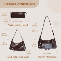 Rosvovo Genuine Leather Hobo Bag for Women, Slouchy tote Bags Purse Shoulder bag