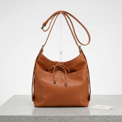 Rosvovo Soft Leather Hobo Shoulder Crossbody Handbag | Genuine Leather Slouchy Bucket Bag, Women