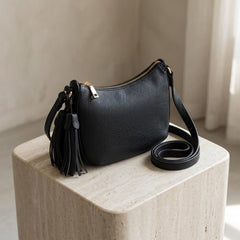 Rosvovo Vintage Leather Crossbody Bag for Women | Small Black, Genuine Leather Purse, Clutch Handbag