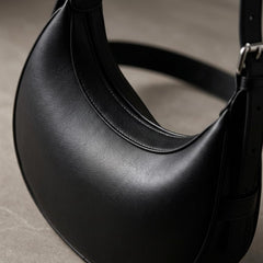 Rosvovo Crescent Shoulder Bag - Trendy Y2K Aesthetic Small Black Purse for Women, Minimalist Hobo Handbag & Evening Clutch