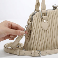 Rosvovo Mini Top Handle Crossbody Bag for Women | Woven Leather Texture Small Handbag, Designer Style Shoulder Bag