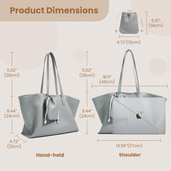 Rosvovo Genuine Leather Tote Bag for Women, Soft Purses Handbags Shoulder Fashion Top Handle Bag Large Capacity