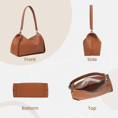 Rosvovo Genuine Leather Purses for Women, Real Leather Women's Shoulder bag Handbag Crossbody Bag Hoho bag