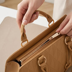 Rosvovo Brown Work Bag for Women | Large Tote Bag, Water Resistant Professional Work