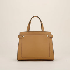 Rosvovo Leather Tote Bag for Women - Stylish Tan Handbag with Shoulder Strap & Zipper Closure
