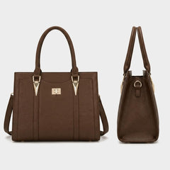 Rosvovo Crossbody Purses for Women - Structured PU Leather Satchel Handbag | Tote Shoulder Bag, Brown