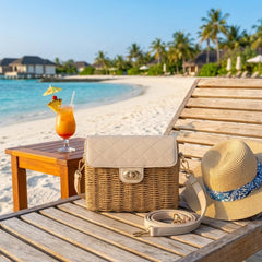Rosvovo Small Straw Crossbody Bags | Trendy Rattan Purse, Summer Vacations, Beach Outings