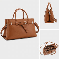 Rosvovo Leather Tote Bag for Women | Structured Laptop Bag, Professional Work Tote, Office, Teaching