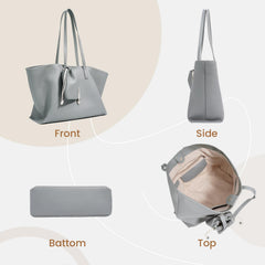 Rosvovo Genuine Leather Tote Bag for Women, Soft Purses Handbags Shoulder Fashion Top Handle Bag Large Capacity