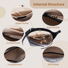 Rosvovo Genuine Leather Hobo Bag for Women, Slouchy tote Bags Purse Shoulder bag