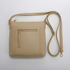 Rosvovo Elegant Vegan Leather Crossbody Bag for Women, Stylish Beige Shoulder Bag & Travel Purse