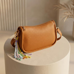Rosvovo Retro Vegan Leather Hobo Bag - Small Brown Shoulder Purse | Women, Vintage, Y2K Mini Bag