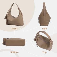 Rosvovo Genuine Leather crossbody Bag for Women, Slouchy crescent Hobo bag Purses shoulder bag with Adjustable Strap
