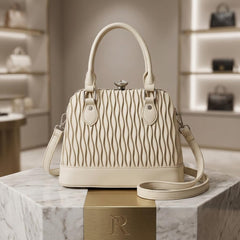 Rosvovo Mini Top Handle Crossbody Bag for Women | Woven Leather Texture Small Handbag, Designer Style Shoulder Bag