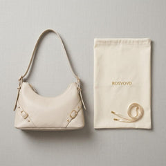 Rosvovo Small Shoulder Bag - Trendy Cream Mini Purse for Women & Teens | Cute Beige Handbag, Casual Outings, Formal Events