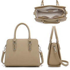 Rosvovo Leather Top Handle Shoulder Bag | Buttery Soft Tan Purse, Women's Satchel Handbag, Professional, Casual Use