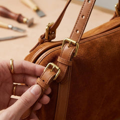 Rosvovo Genuine Leather Handbag for Women - Elegant Ribbon Bow Crossbody Bag with Adjustable Shoulder Strap & Scarf Accessory, Brown