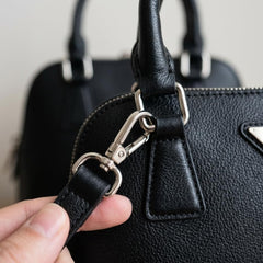 Rosvovo Women's Small Satchel Bag - Classic Leather Handbag with Detachable Shoulder Strap & Metal Clasp
