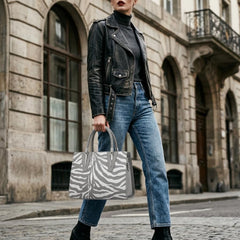 Rosvovo Zebra Print Purse | Oversized Striped Satchel Shoulder Bag, Women
