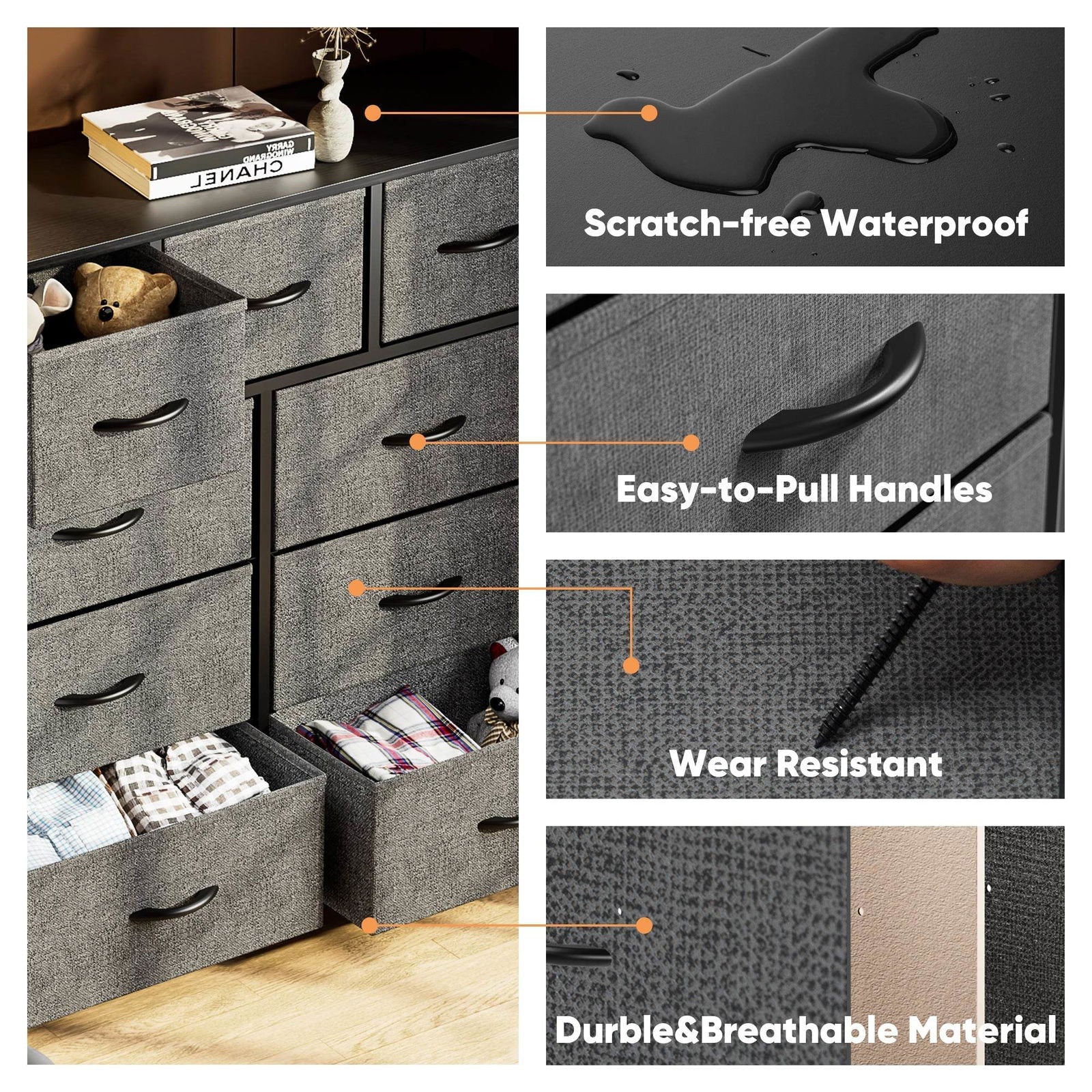 My Depot 9-Drawer
Scratch-free Waterproof
Easy-to-Pull Handles
Wear Resistant
Durble&Breathable Material