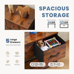 My Depot Dresser with 5 Fabric Drawers
SPACIOUSSTORAGE
5LargeDrawers