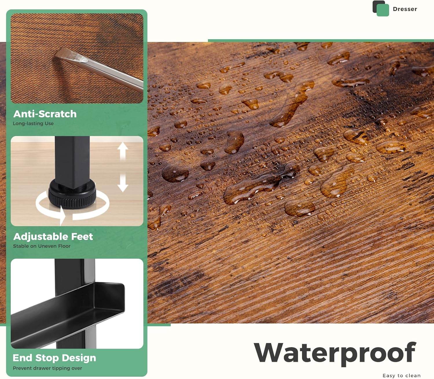 My Depot Bedroom Dresser with 7 Fabric Drawers
Waterproof