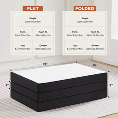My Depot Folding Mattress Tri-fold Memory Foam for Camping with Washable Cover - My Depot