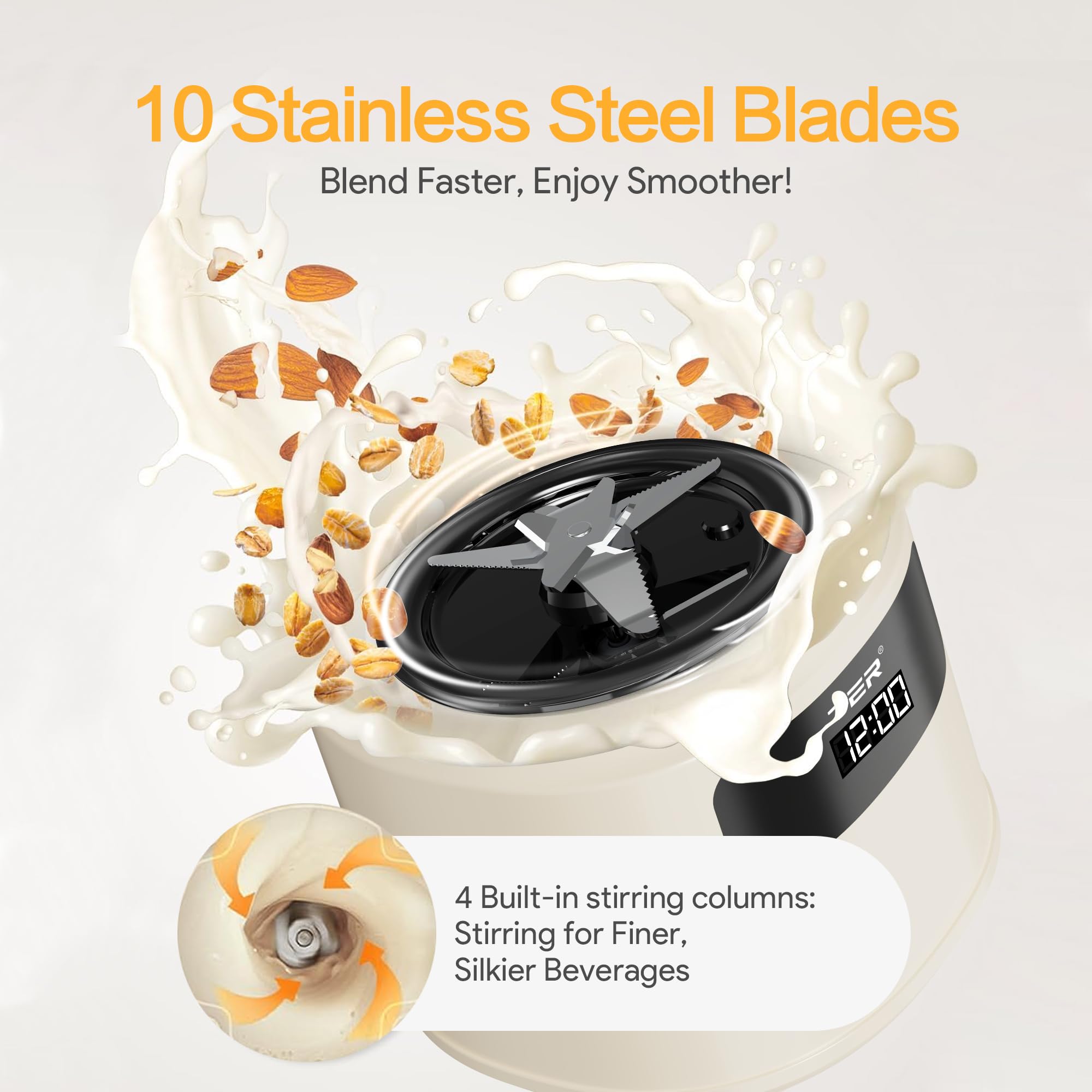 MyDepot 10 in 1 Nut Milk Maker
10 Stainless Steel Blades