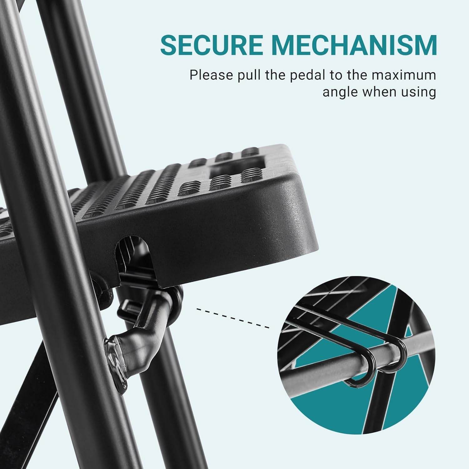 MyDepot 2 Step Ladder Portable Foldable Footrest
SECURE MECHANISM