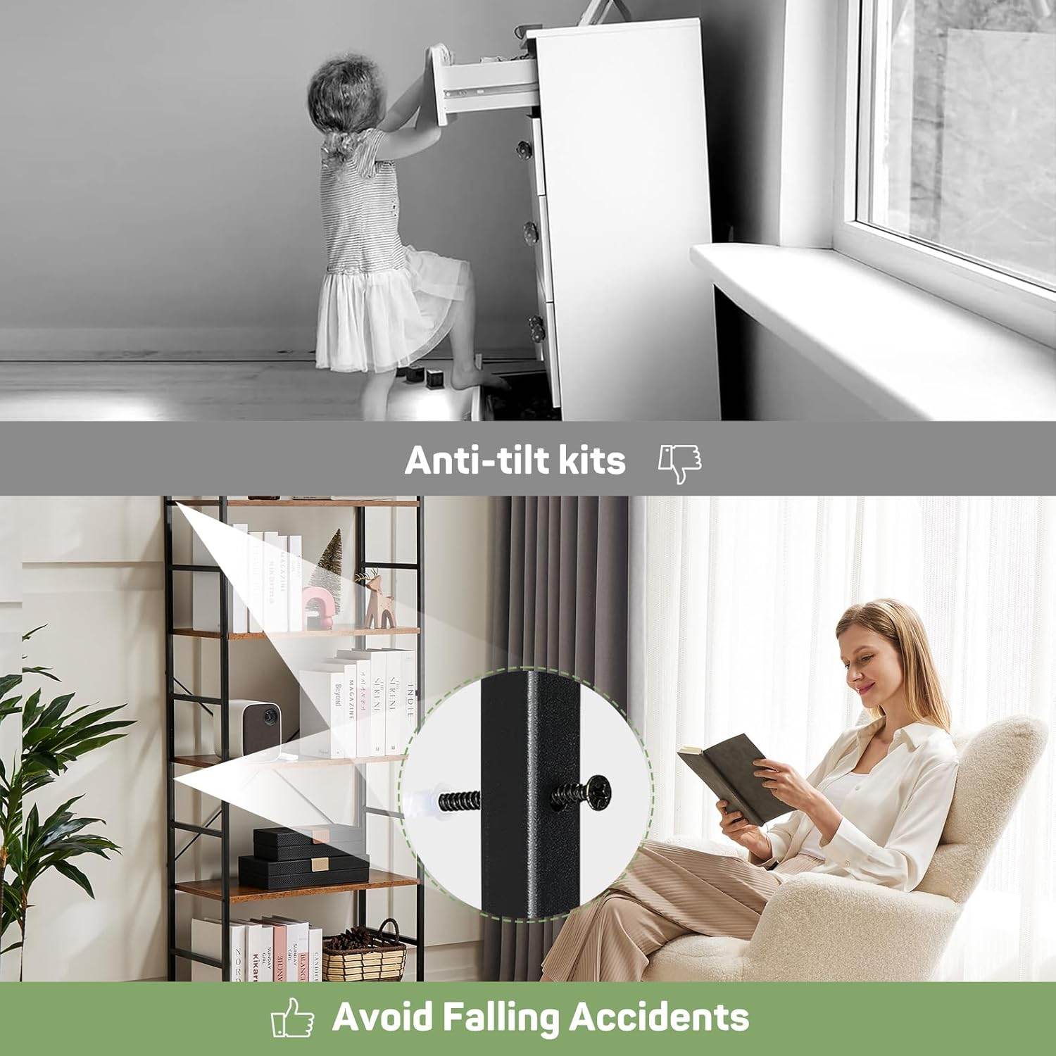 MyDepot 5-Tier Storage Rack
Avoid Falling Accidents