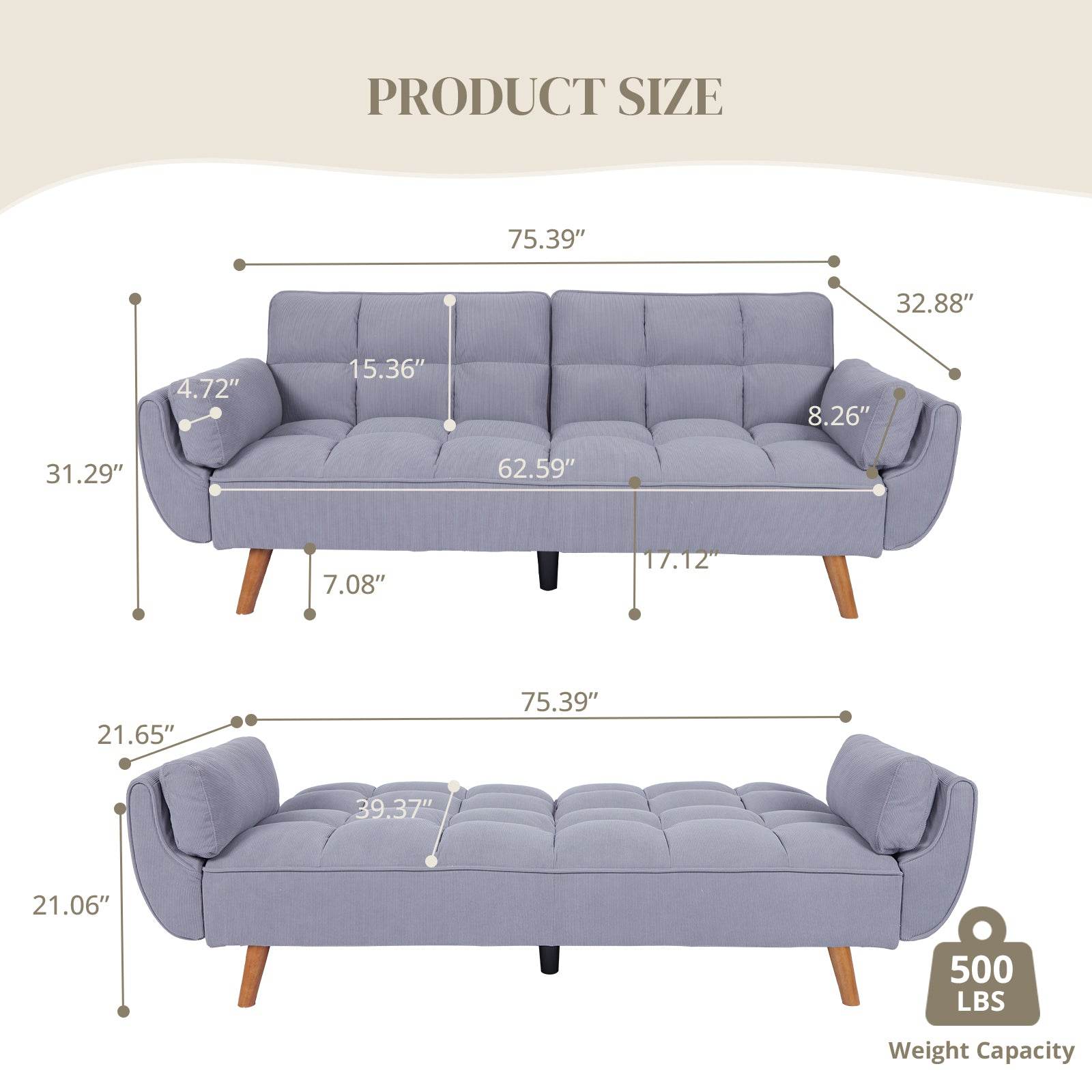 MyDepot Sofa Bed
PRODUCT SIZE