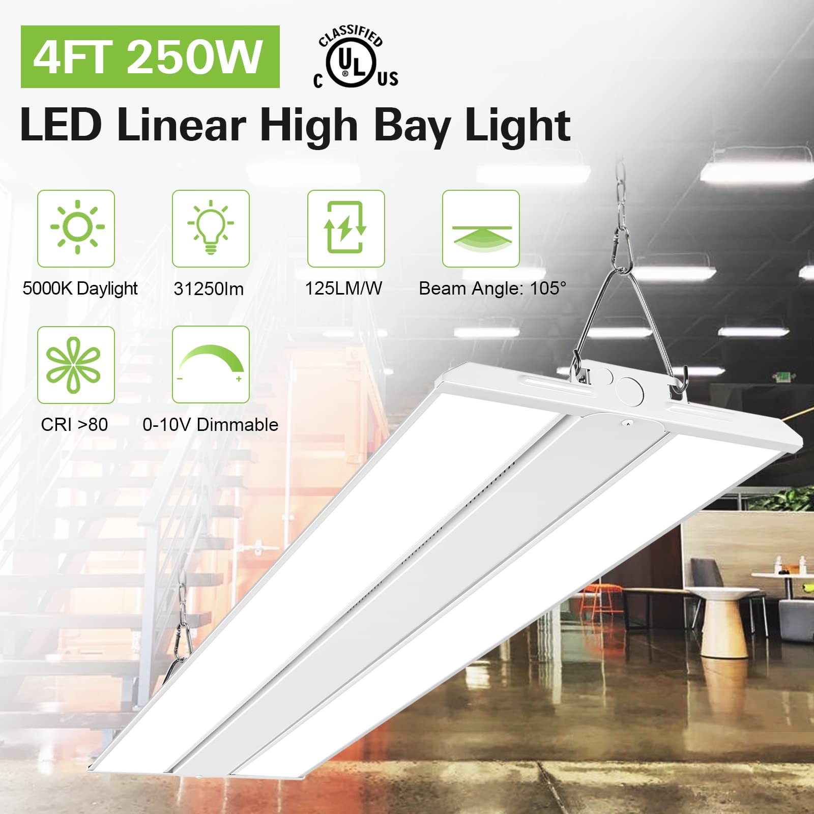 MyDepot Bay Lighting
4F 250W
LED Linear High Bay Light