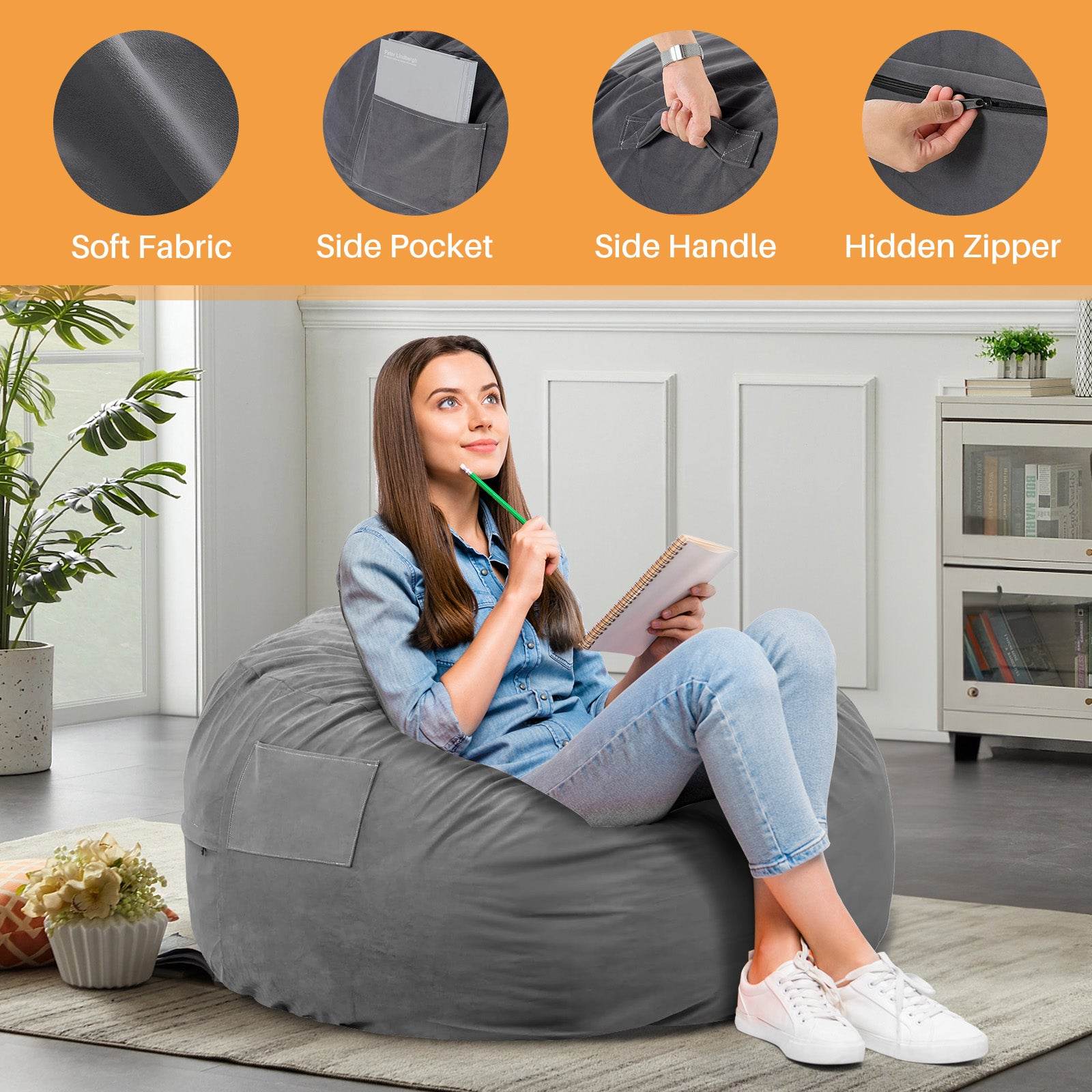 MyDepot Bean Bag Sofa
4 feet
SPMD-DD-D48-DKGY