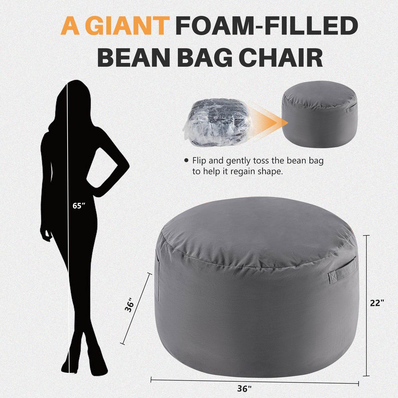 MyDepot Bean Bag Sofa
AGIANTFOAM-FILLED
BEAN BAG CHAIR