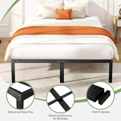 MyDepot Bed Frame Heavy-Duty Metal Platform Frame with Storage Space Sturdy Steel Slats Support No Box Spring Required - My Depot