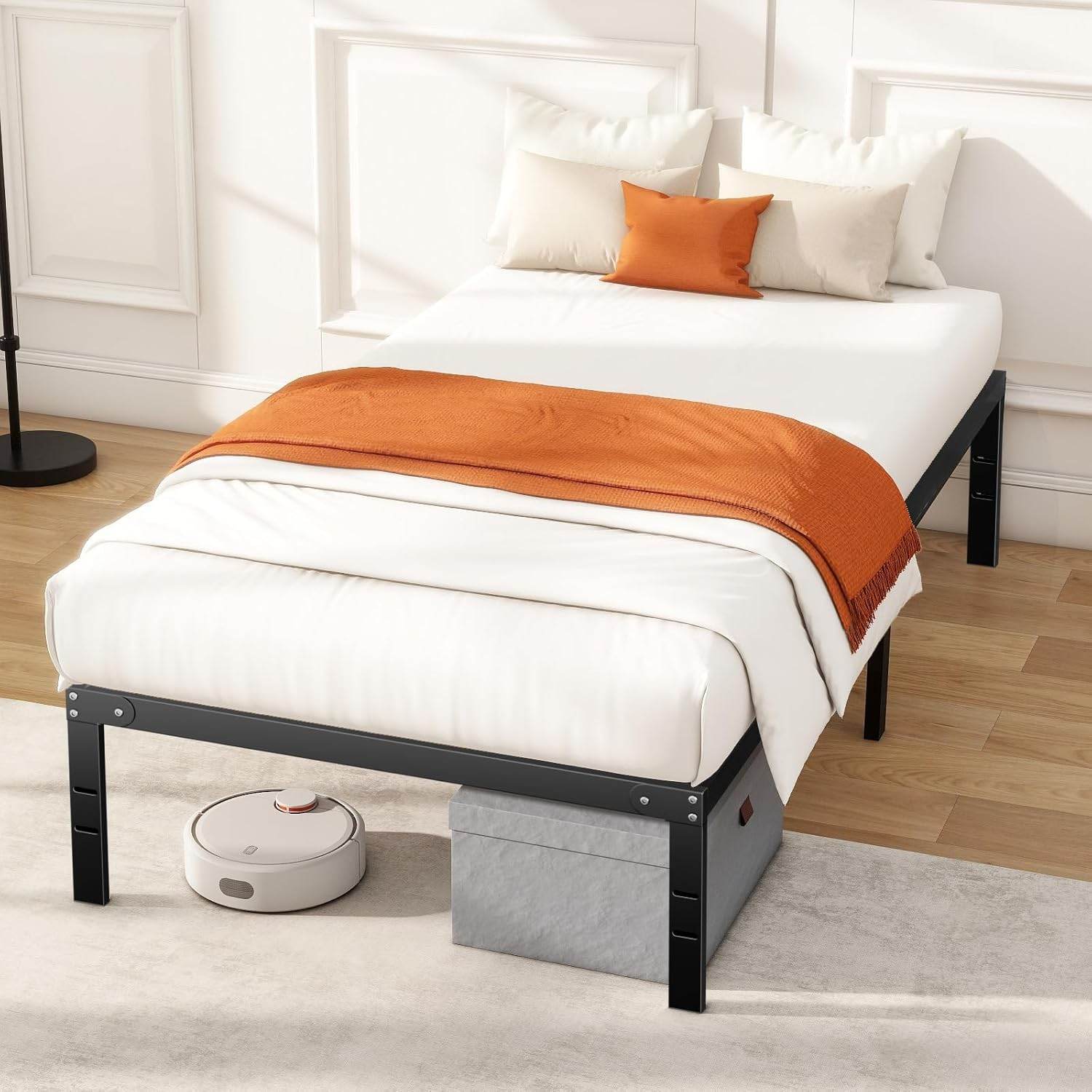 MyDepot Bed Frame Heavy-Duty Metal Platform Frame with Storage Space Sturdy Steel Slats Support No Box Spring Required - My Depot