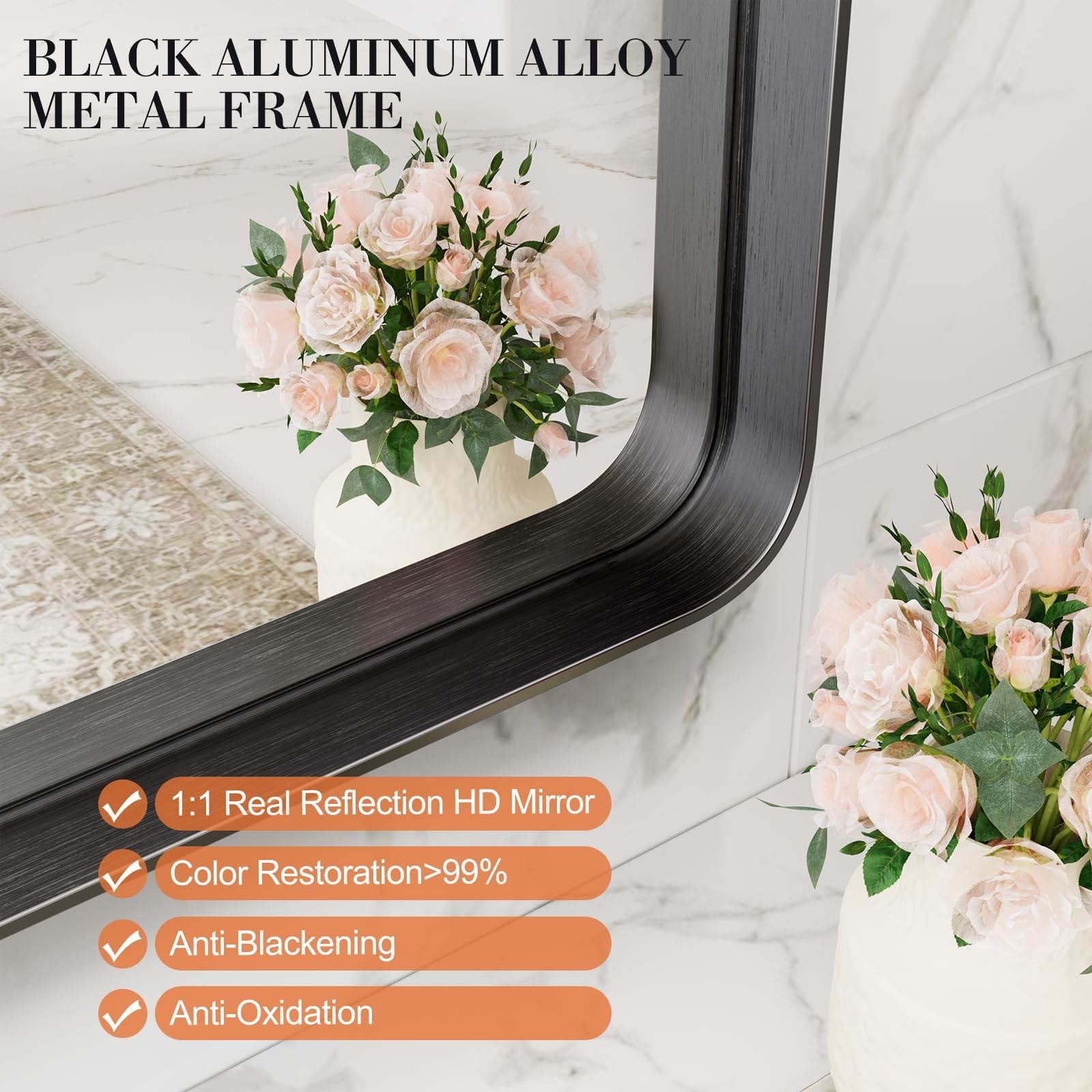 MyDepot Black Bathroom Vanity Mirror
BLACK ALUMINUM ALLOYMETAL FRAME