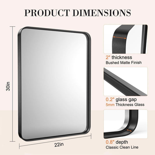MyDepot Black Bathroom Vanity Mirror 
PRODUCT DIMENSIONS